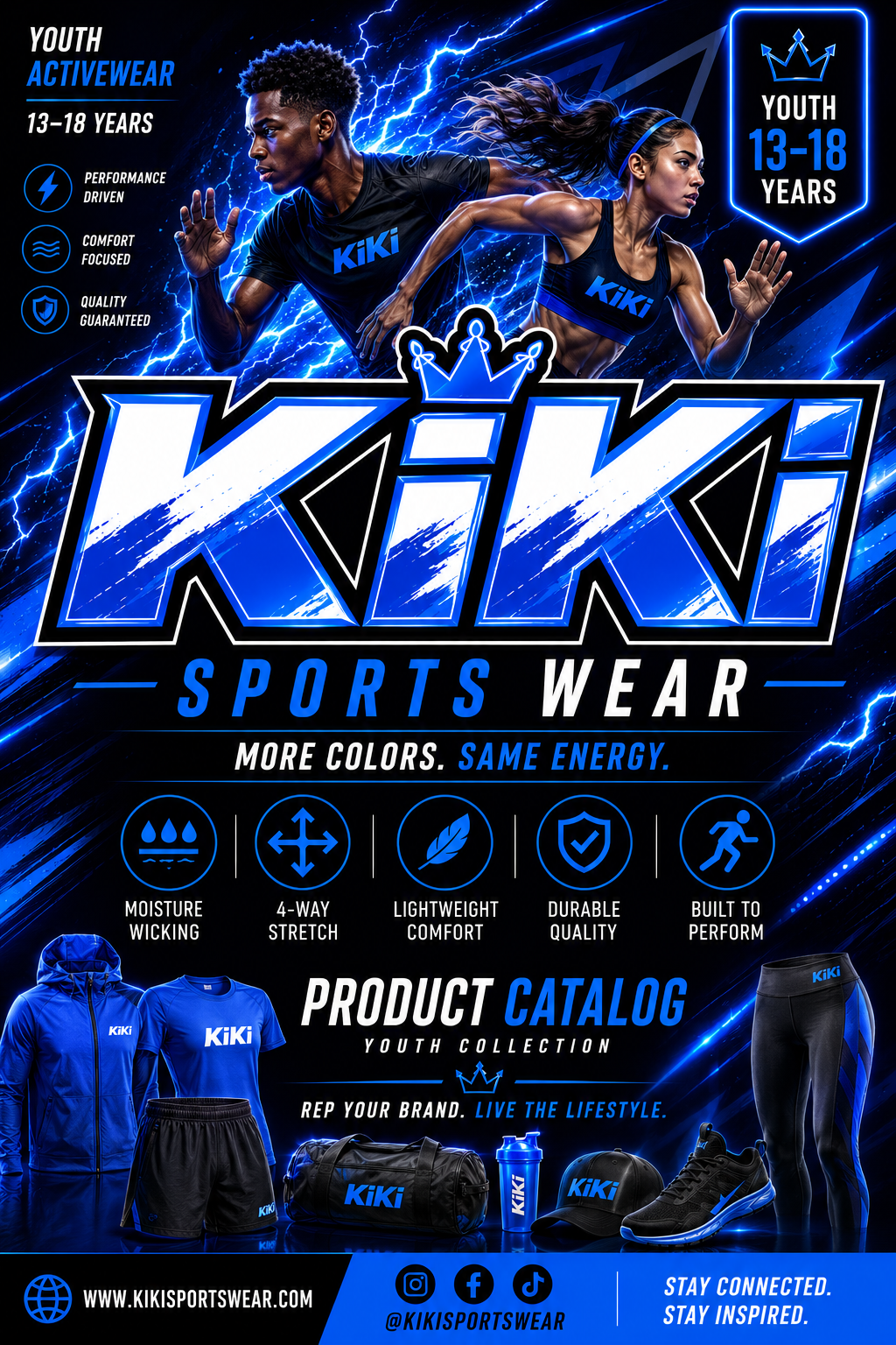 KIKI Sports Wear — Youth Activewear product catalog